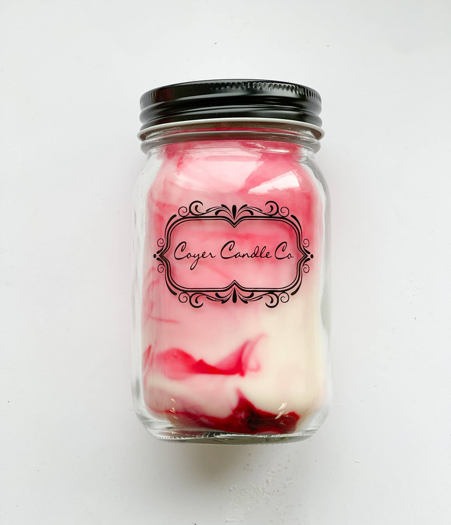 16 oz. Pint Mason Jar Candles - Summer Collection: Strawberries + Cupcakes