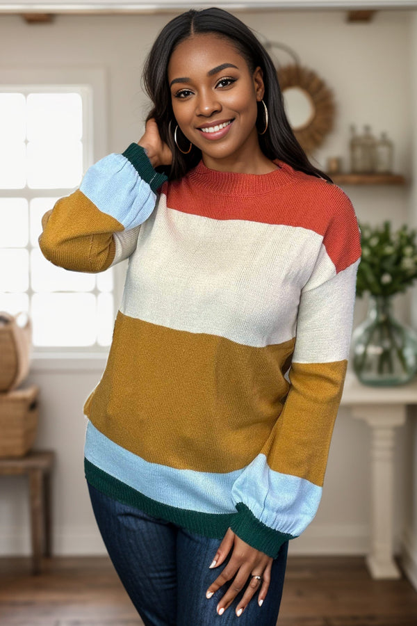 As The Leaves Change - Colorblock Sweater