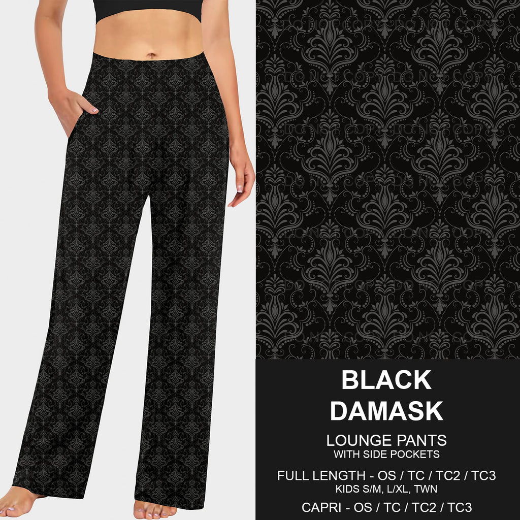 B205 - Preorder Black Damask Lounge Pants (Closes 1/12. ETA: early April)