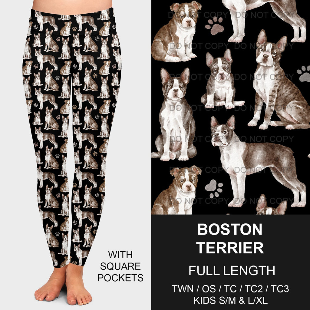 B189 - Preorder Boston Terrier Leggings w/ Pockets (Closes 10/25. ETA late Dec.)