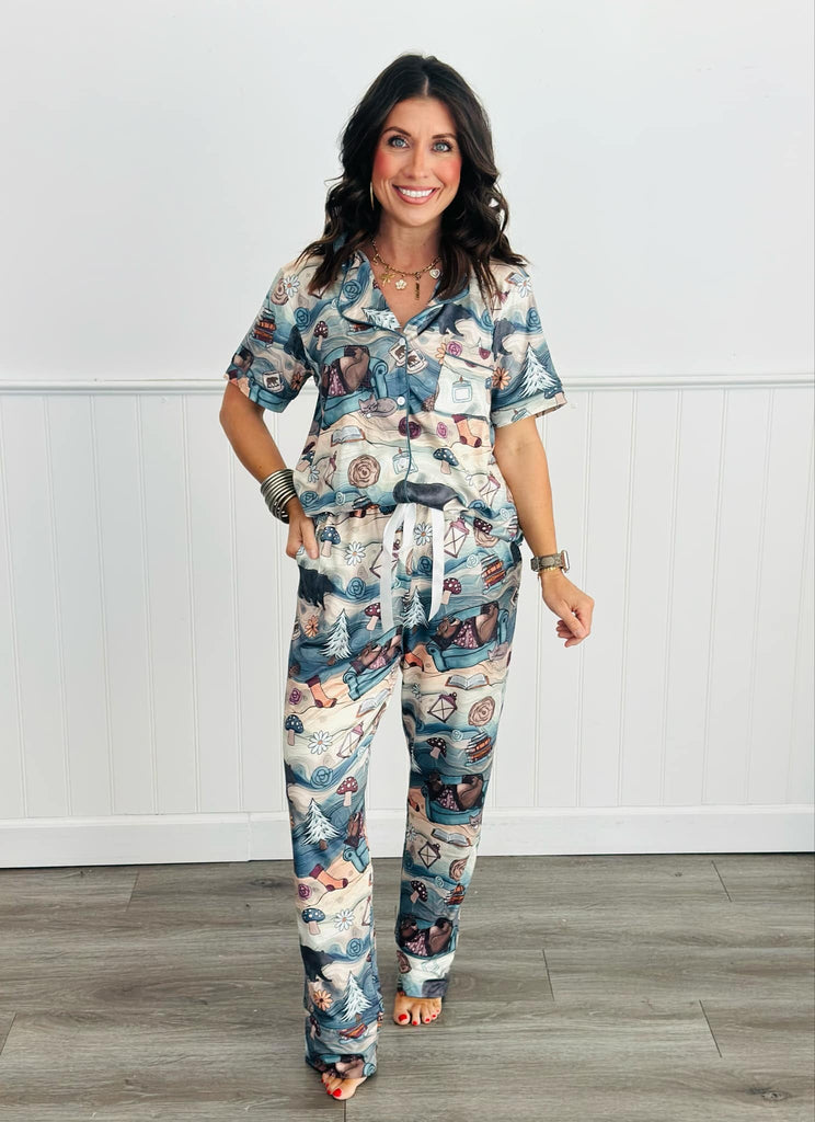 Button Down Pant PJ Set-#3-Cozy Bear