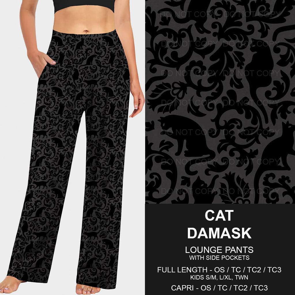 B205 - Preorder Cat Damask Lounge Pants (Closes 1/12. ETA: early April)