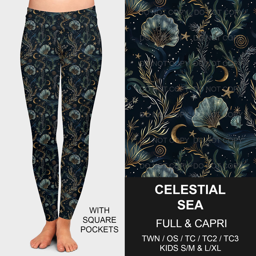 B208 - Preorder Celestial Sea Leggings w/ Pockets (Closes 1/26. ETA: early May)