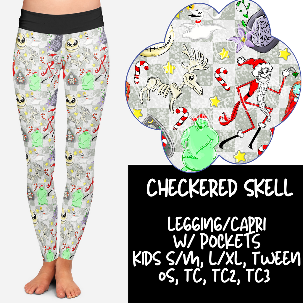 CHECKERED SKELL - HOLIDAY RUN 2- LEGGINGS