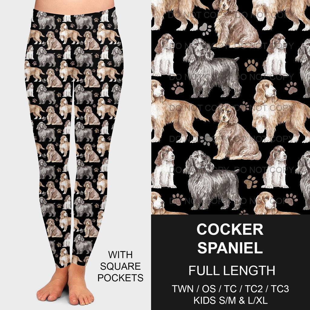 B189 - Preorder Cocker Spaniel Leggings w/ Pockets (Closes 10/25. ETA late Dec.)