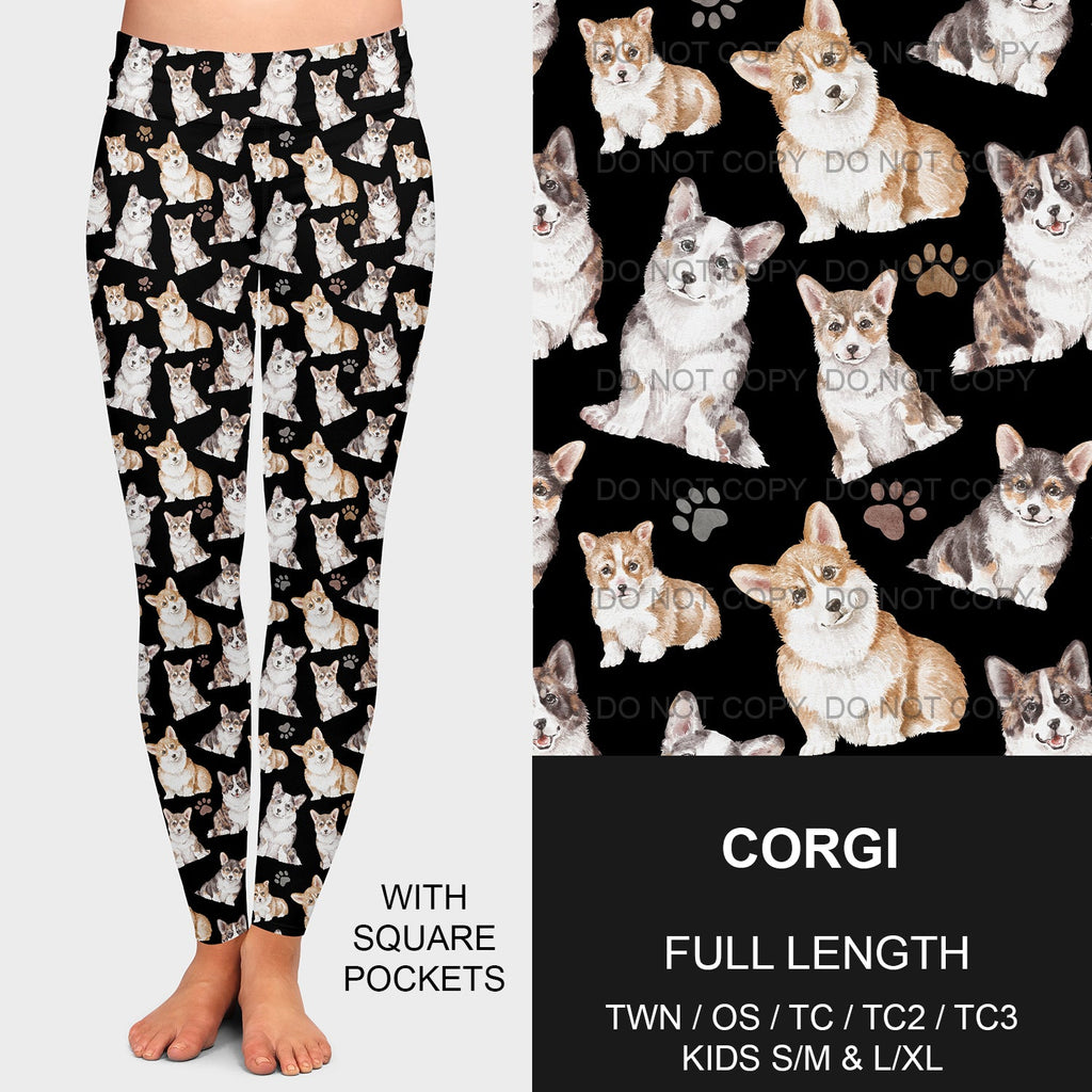 B189 - Preorder Corgi Leggings w/ Pockets (Closes 10/25. ETA late Dec.)