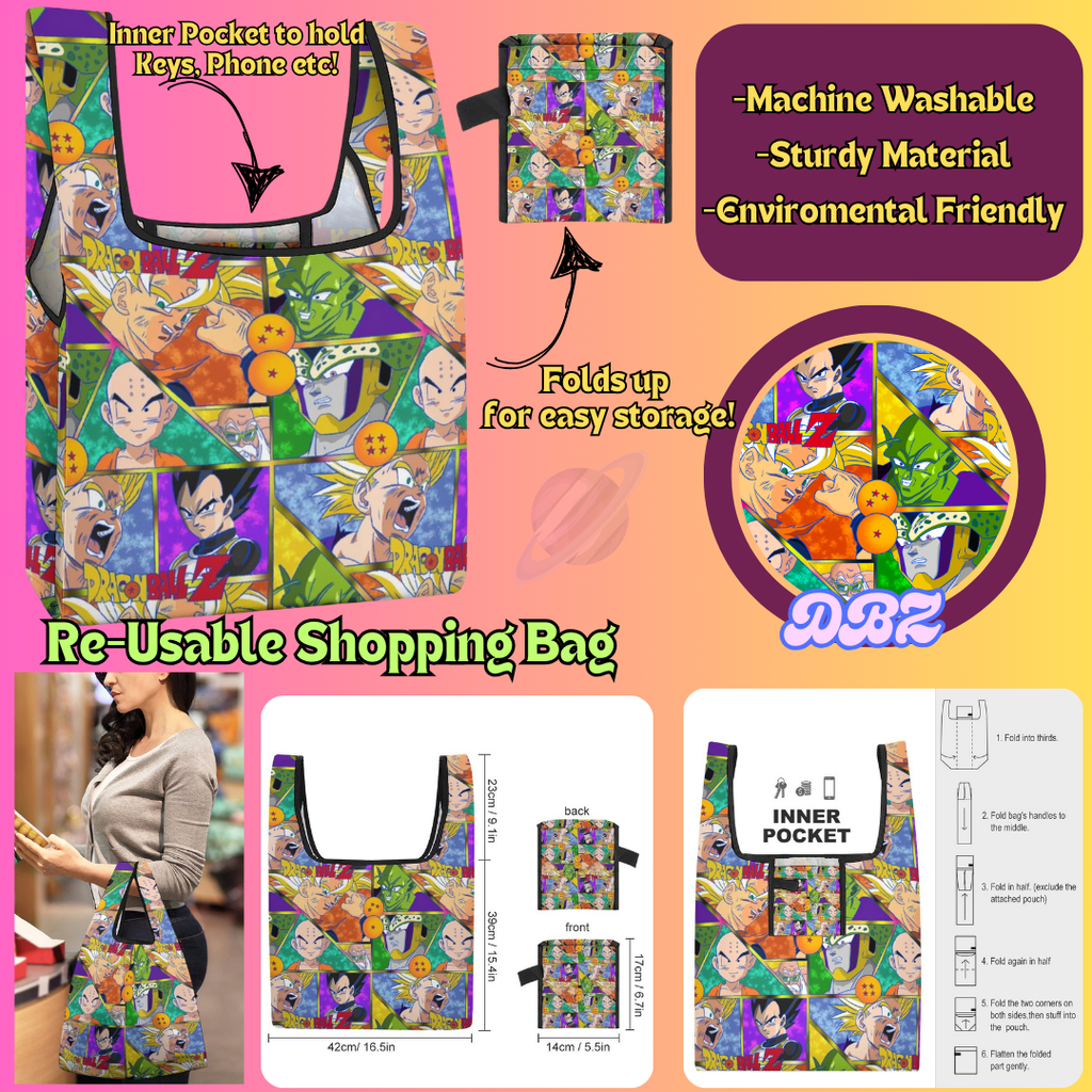 DBZ - Re-Usable Shopping Bags PREORDER Closing 1/15