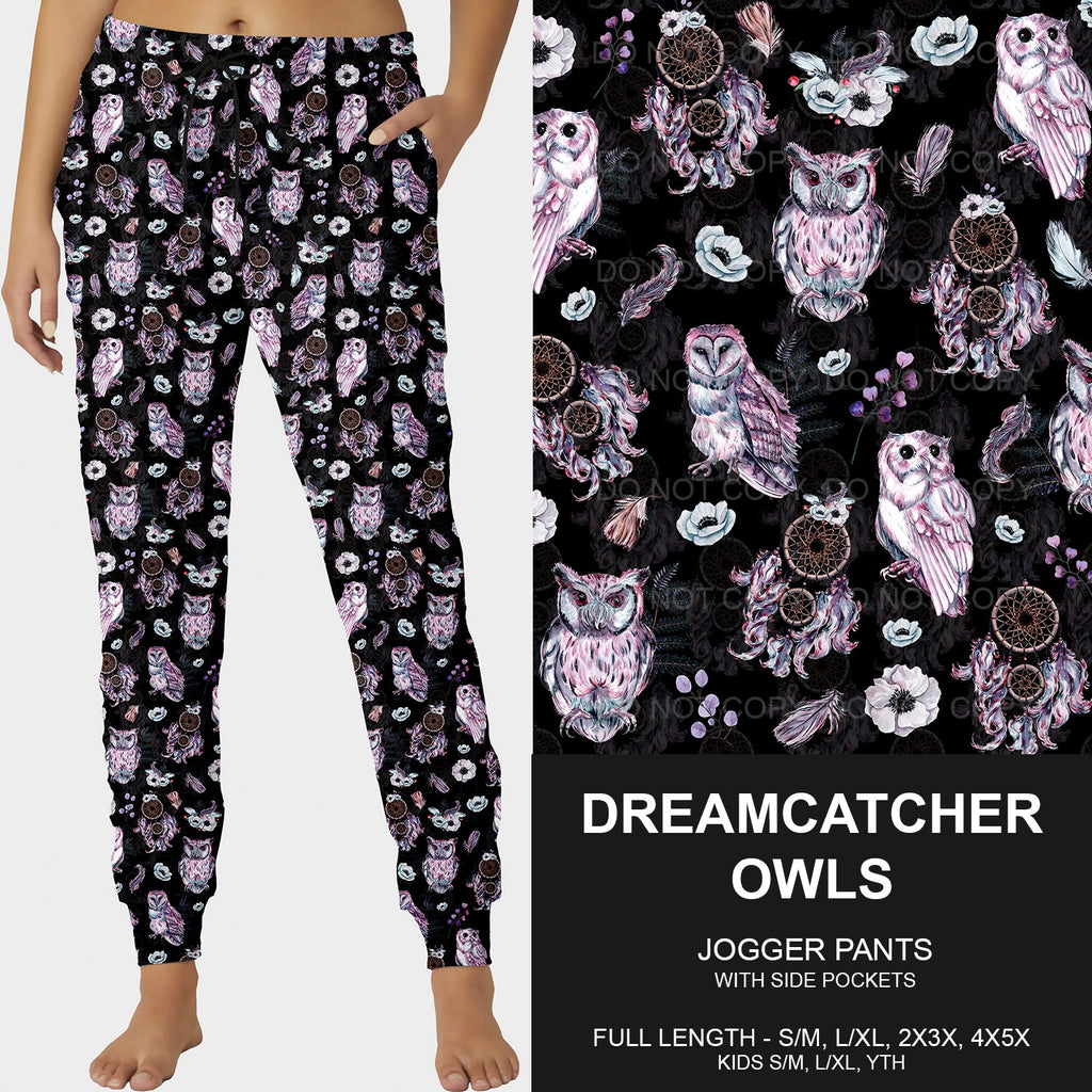 B204 - Preorder Dreamcatcher Owls Joggers (Closes 1/05. ETA late March)