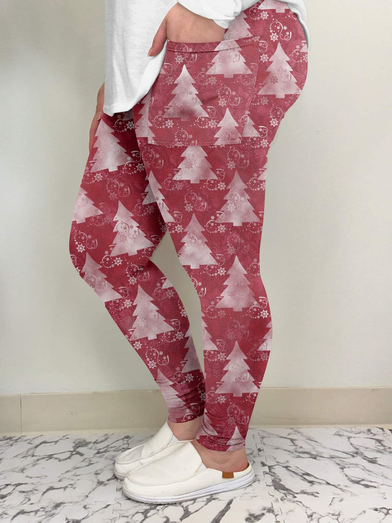 Red Tree Leggings w/ Pockets