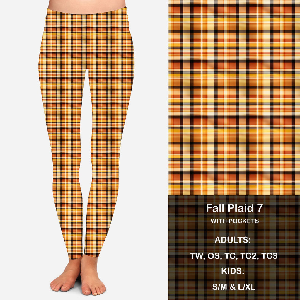 Fall Plaid 7 - Leggings with Pockets