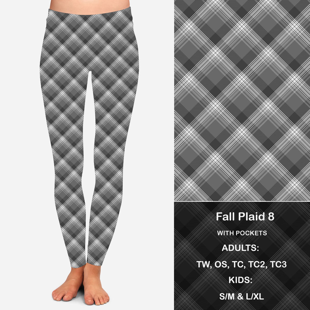 Fall Plaid 8 Leggings with Pockets