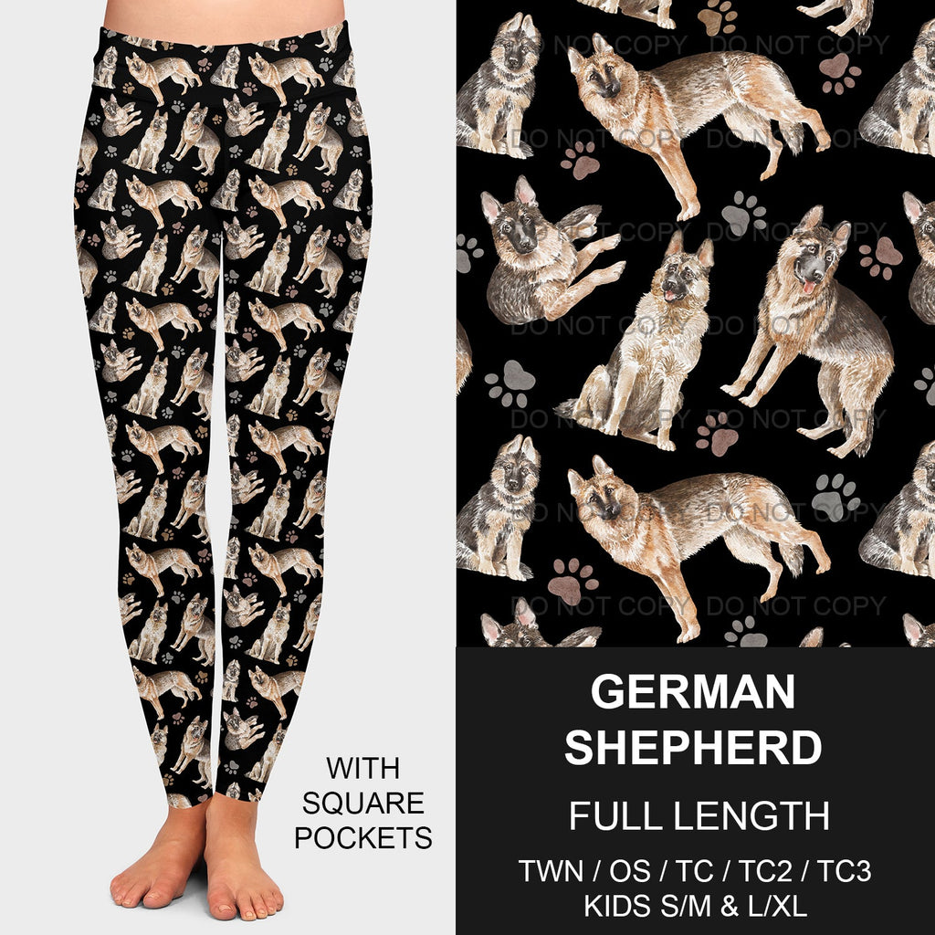 B189 - Preorder German Shepherd Leggings w/ Pockets (Closes 10/25. ETA late Dec.)