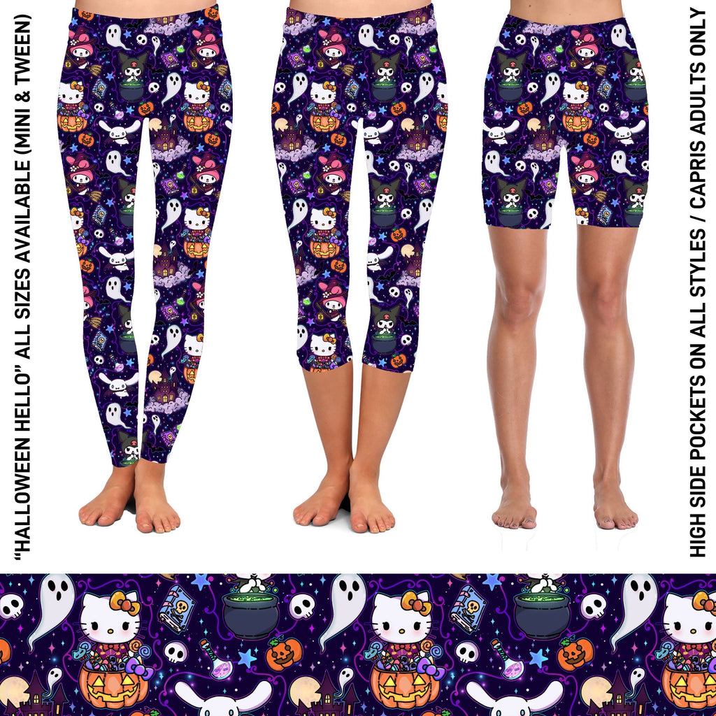 RTS - Halloween Hello Leggings with High Side Pockets