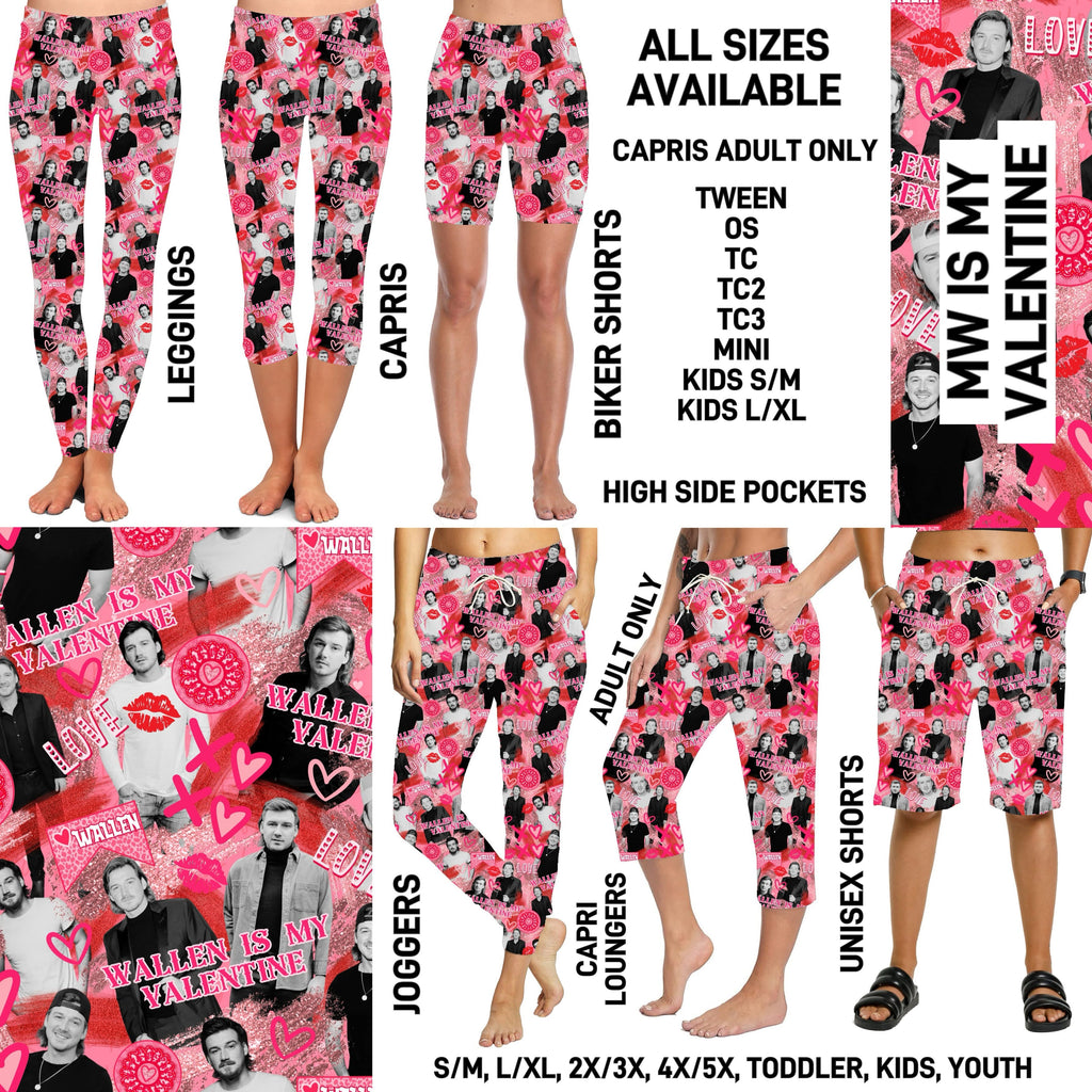 238BT - MW is my Valentine Biker/Capris/Leggings with High Side Pockets - Preorder ETA: Late Feb