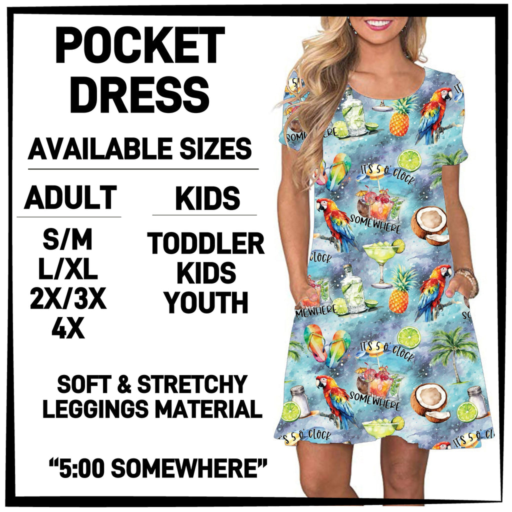 P3KD - 5:00 Somewhere Pocket Dress - Preorder ETA: Early March