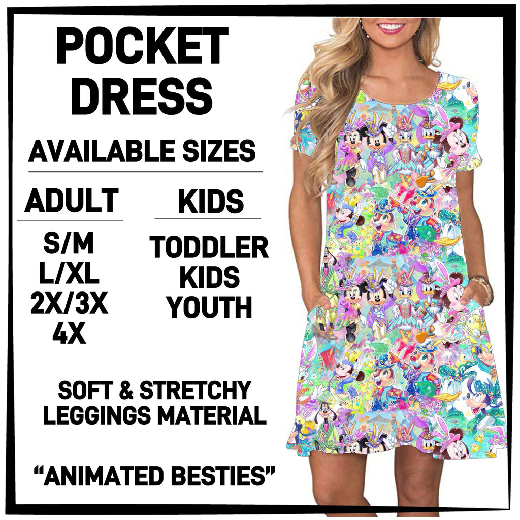 P3KD - Animated Besties Pocket Dress - Preorder ETA: Early March