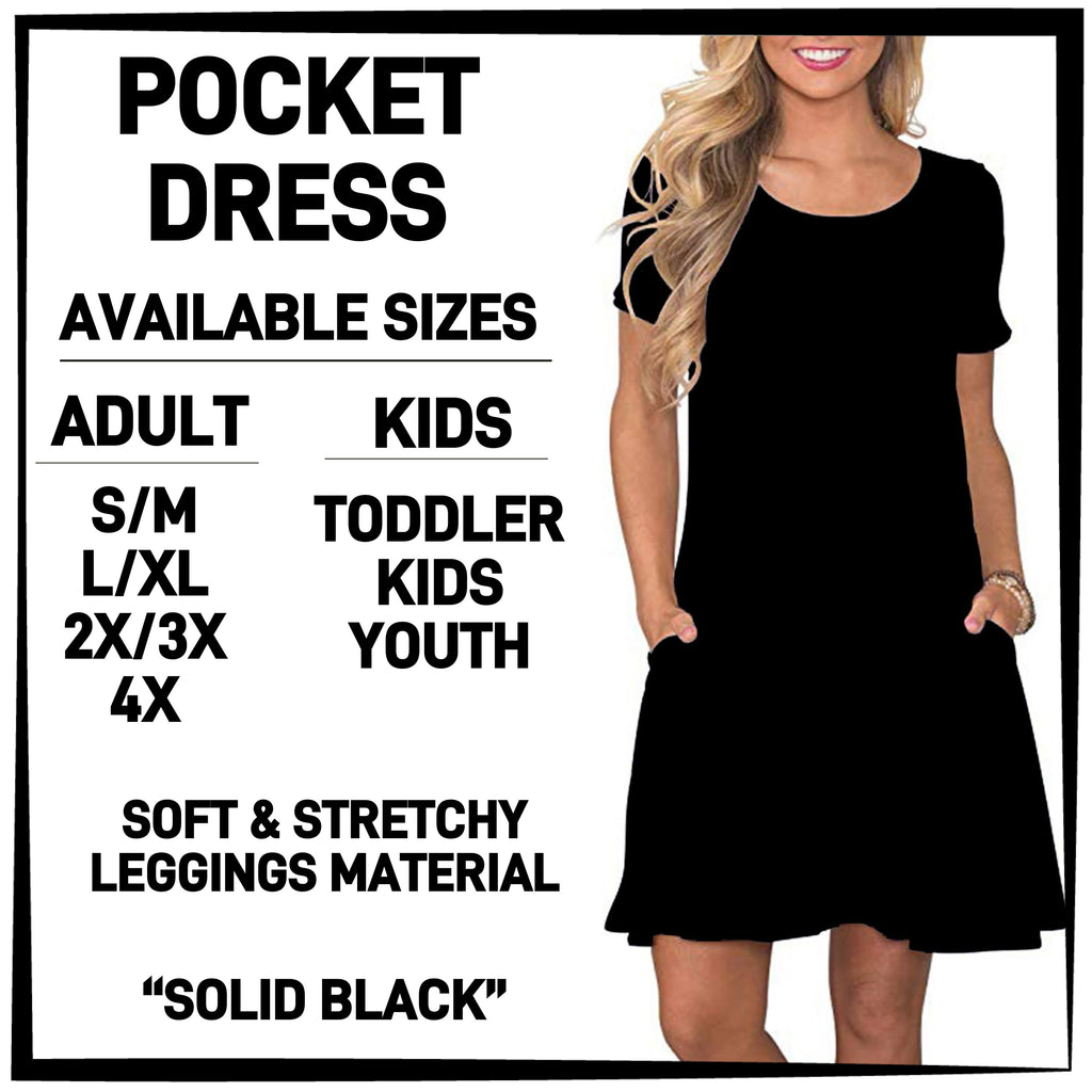 P3KD - Solid Black Pocket Dress - Preorder ETA: Early March