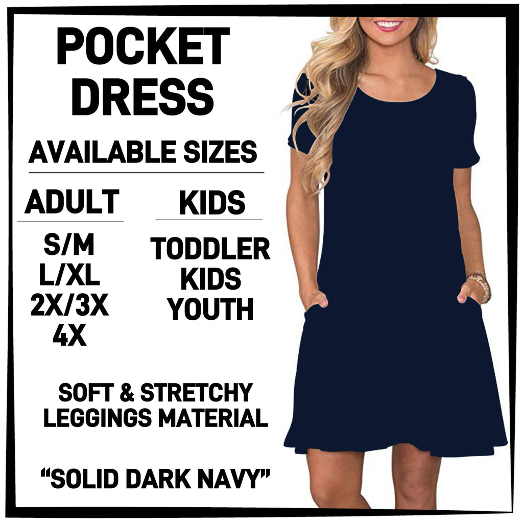 P3KD - Solid Dark Navy Pocket Dress - Preorder ETA: Early March