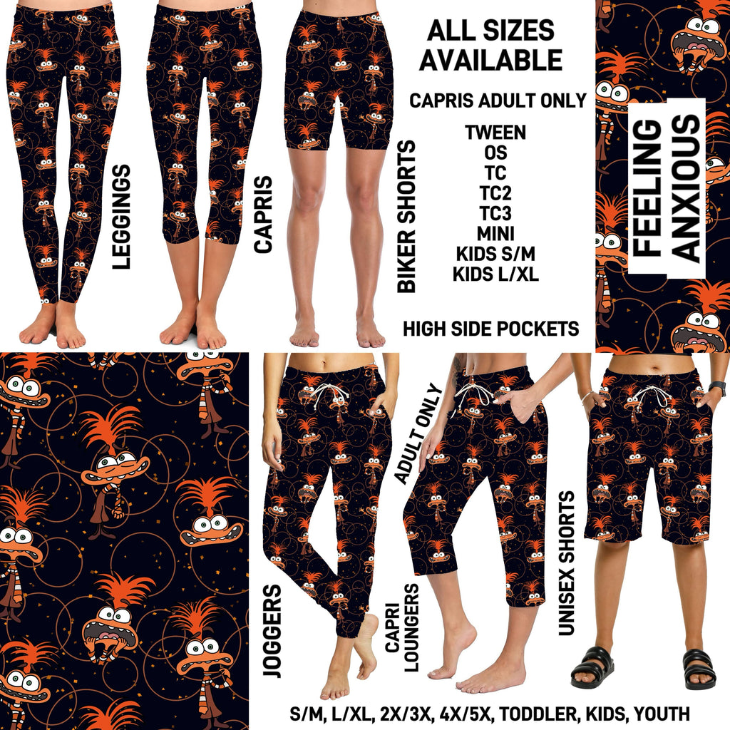 239BT - Feeling Anxious Biker/Capris/Leggings with High Side Pockets - Preorder ETA: Early March