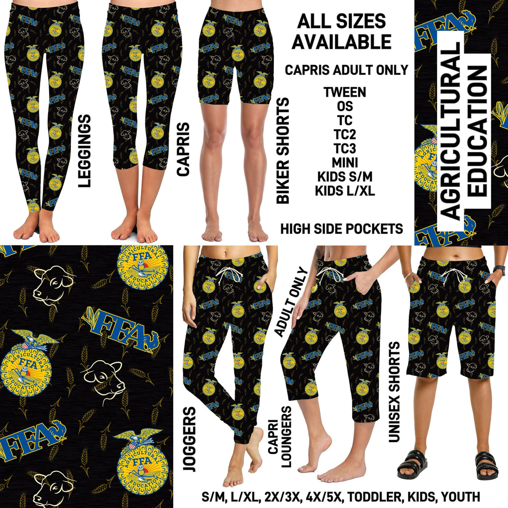 239BT - Agricultural Education Full Joggers/Capri Loungers/Unisex Shorts - Preorder ETA: Early March