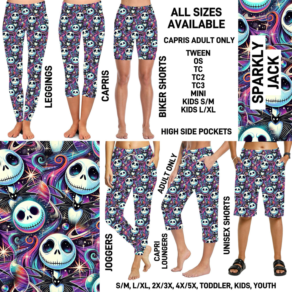 239BT - Sparkly Jack Full Joggers/Capri Loungers/Unisex Shorts - Preorder ETA: Early March