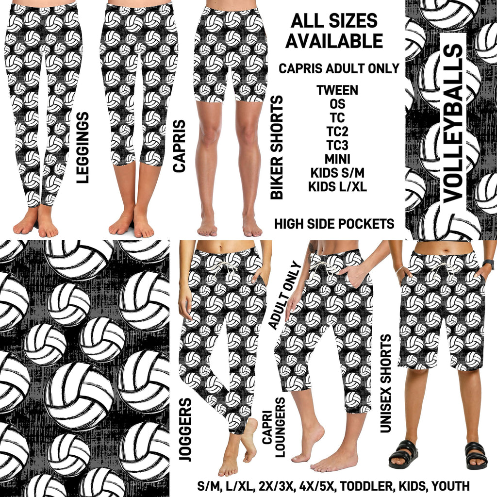 239BT - Volleyballs Full Joggers/Capri Loungers/Unisex Shorts - Preorder ETA: Early March