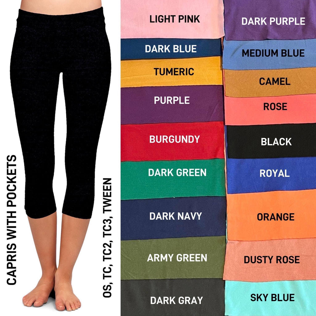 SL4D - Solid Color Capris with High Side Pockets - Preorder ETA: Mid March