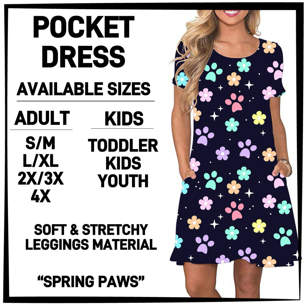 ES2T - Spring Paws Pocket Dress - Preorder ETA: Mid March