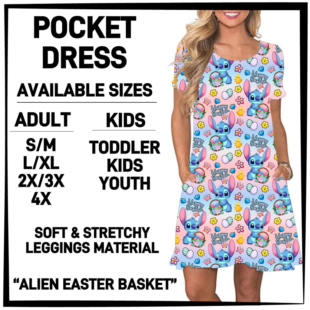 ES2T - Alien Easter Basket Pocket Dress - Preorder ETA: Mid March