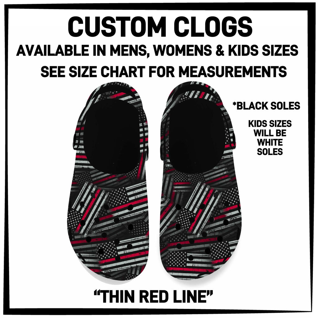 C5RK - Thin Red Line Custom Clogs - Preorder ETA: Late March