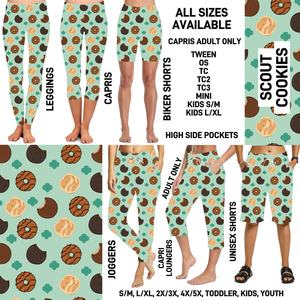 240BT - Scout Cookies Biker/Capris/Leggings with High Side Pockets - Preorder ETA: Late March