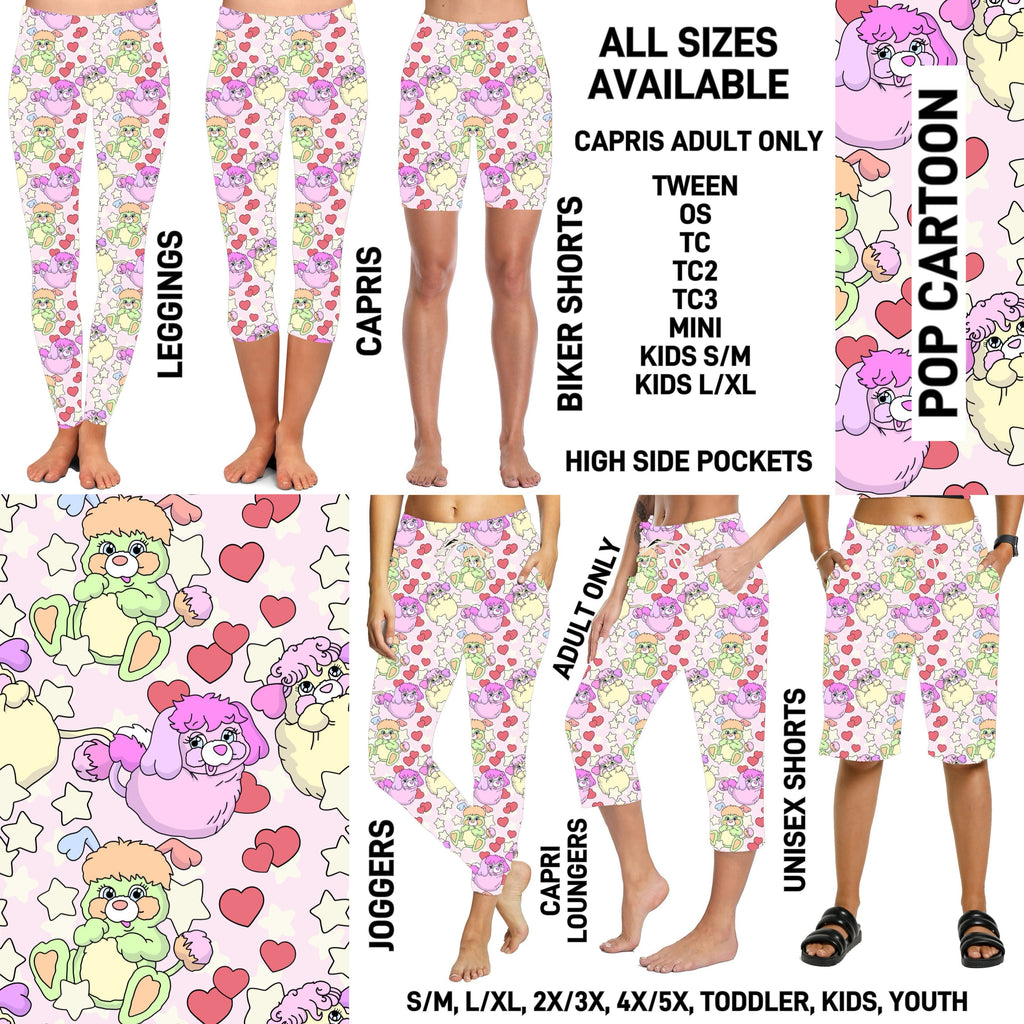 241BT - Pop Cartoon Full Joggers/Capri Loungers/Unisex Shorts - Preorder ETA: Mid-April