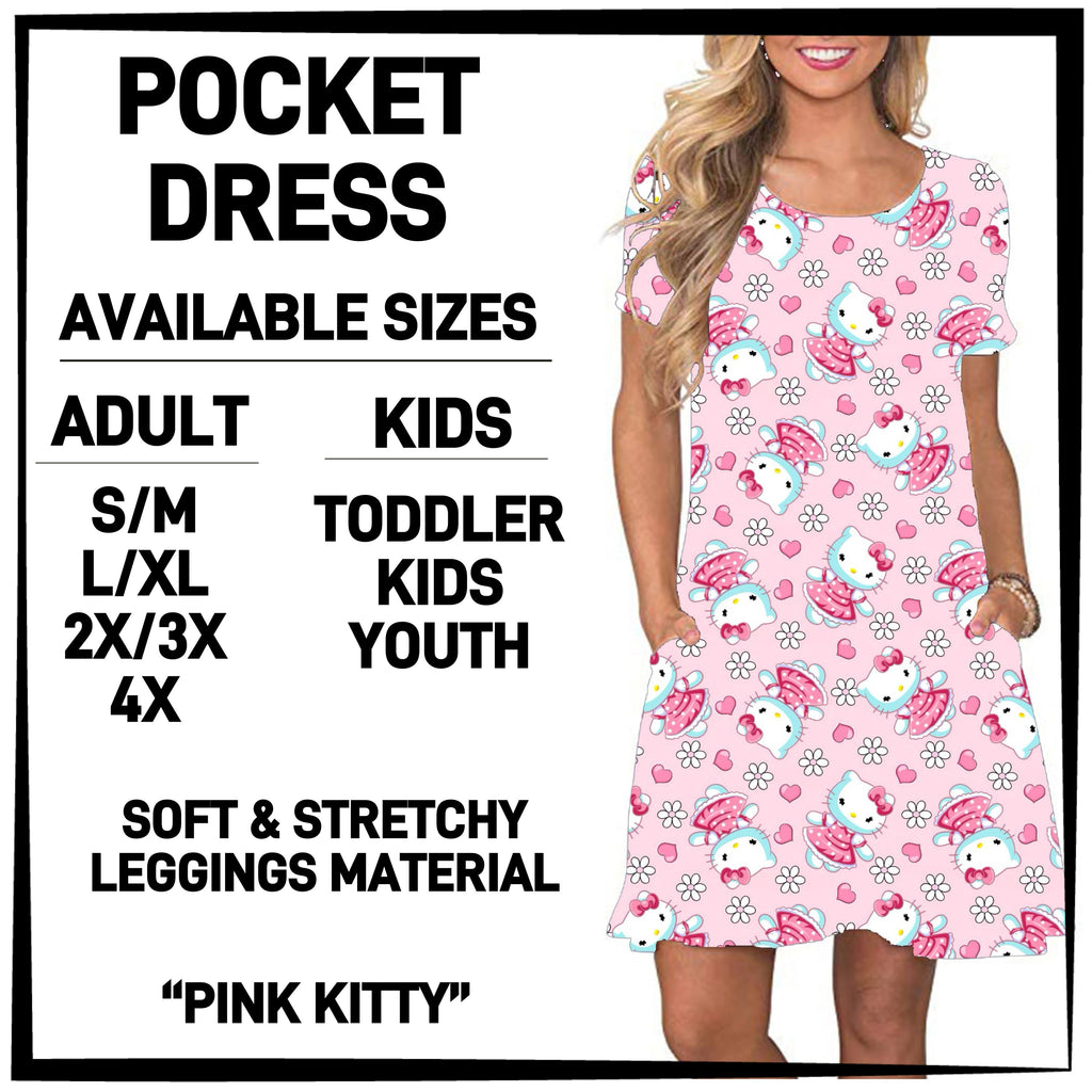 241BT - Pink Kitty Pocket Dress - Preorder ETA: Mid-April