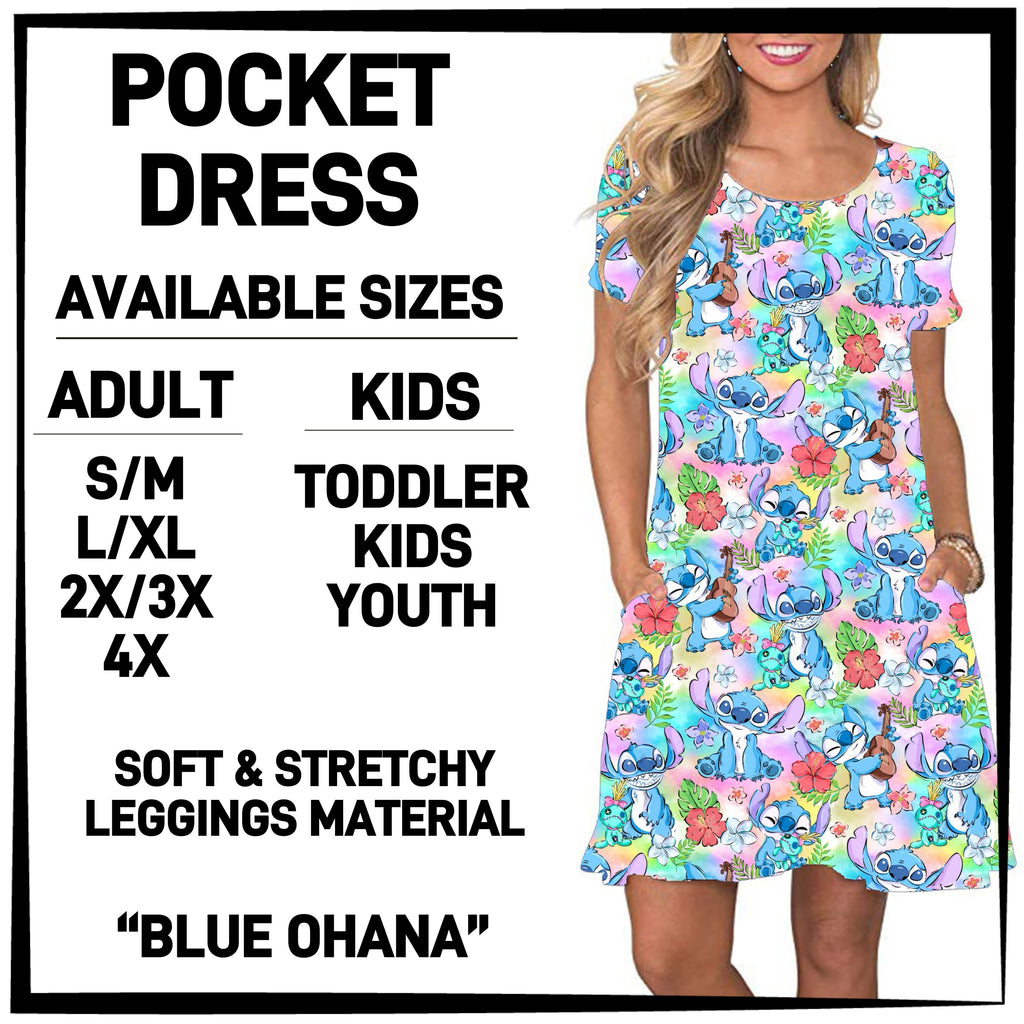 241BT - Blue Ohana Pocket Dress - Preorder ETA: Mid-April