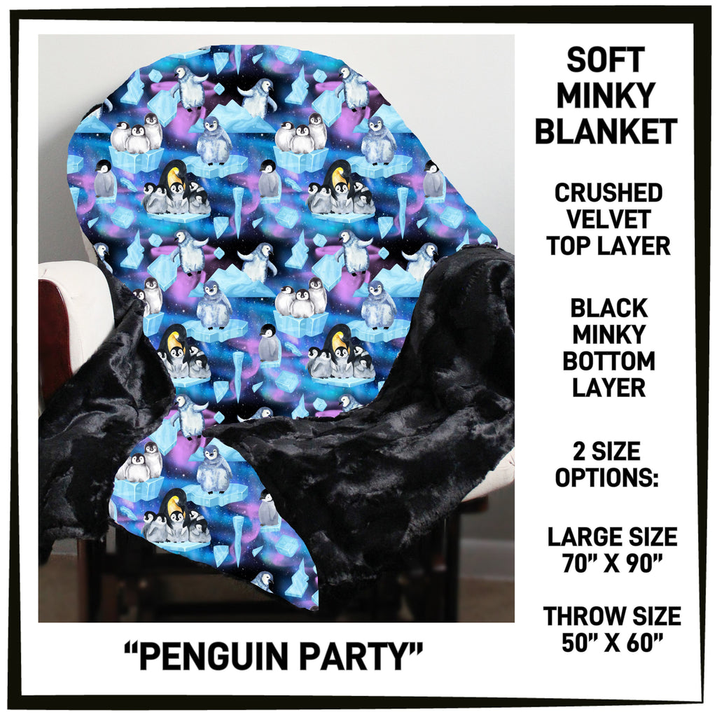 MK7B - Penguin Party Minky Blanket - Preorder ETA: Late Dec