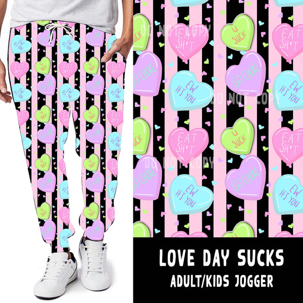 LUCKY IN LOVE-LOVE DAY SUCKS LEGGINGS/JOGGERS