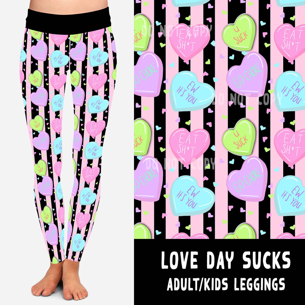 LUCKY IN LOVE-LOVE DAY SUCKS LEGGINGS/JOGGERS