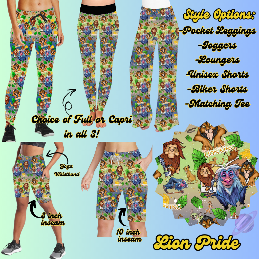 LION PRIDE- LEGGING/JOGGER/LOUNGER/SHORTS - ALL THINGS MAGICAL PREORDER CLOSING 2/4