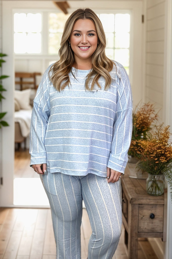 Loungin' in Stripes - Sky Blue