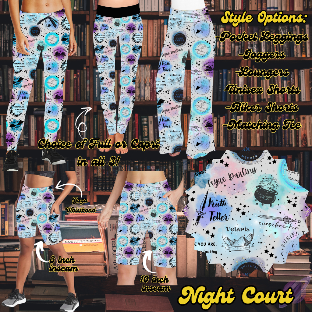 NIGHT COURT- LEGGING/JOGGER/LOUNGER/SHORTS - BOOK LAUNCH PREORDER CLOSING 2/6