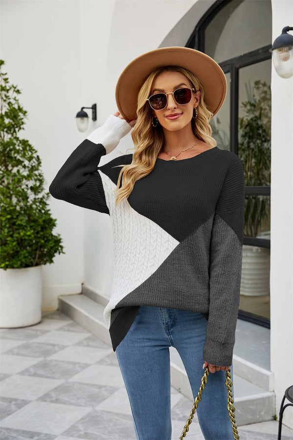 Chervon Color Block Sweater