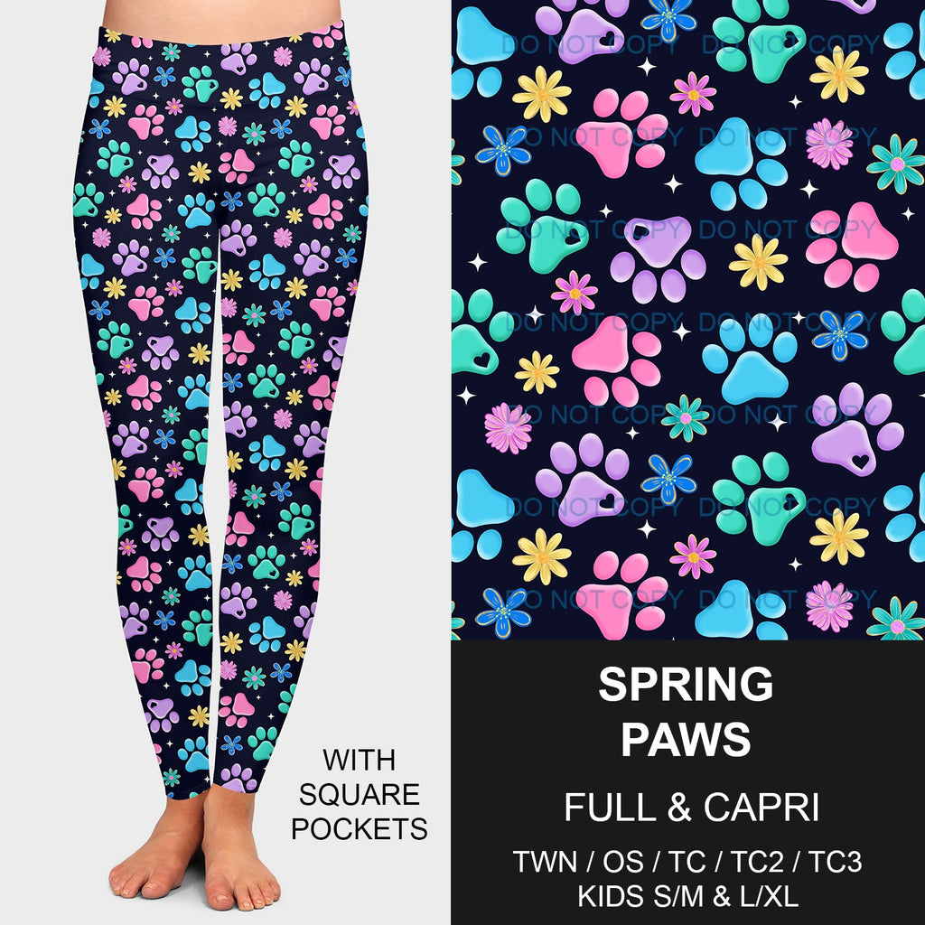 B209 - Preorder Spring Paws Leggings w/ Pockets (Closes 2/02. ETA: early May)