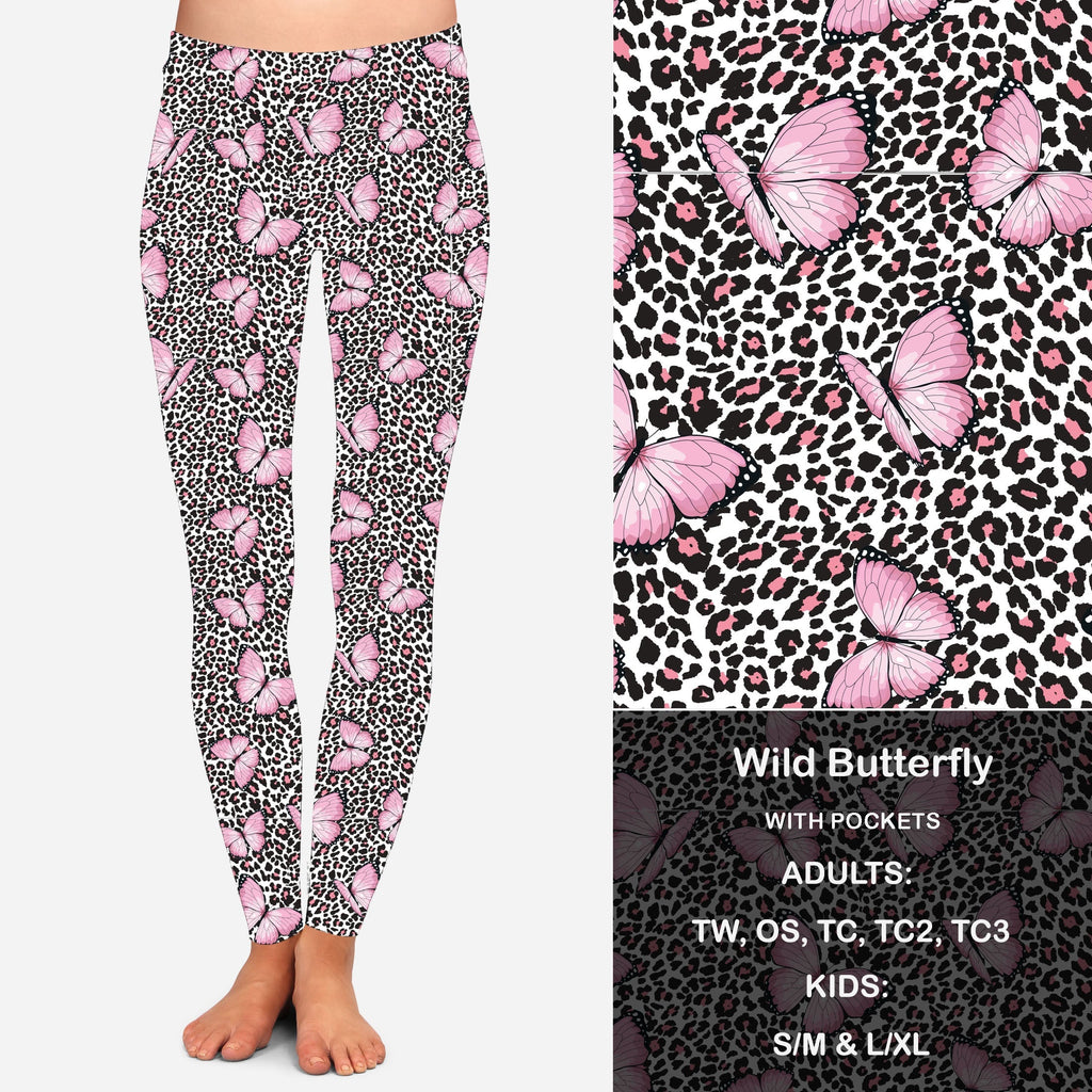 Wild Butterfly Leggings with Pockets