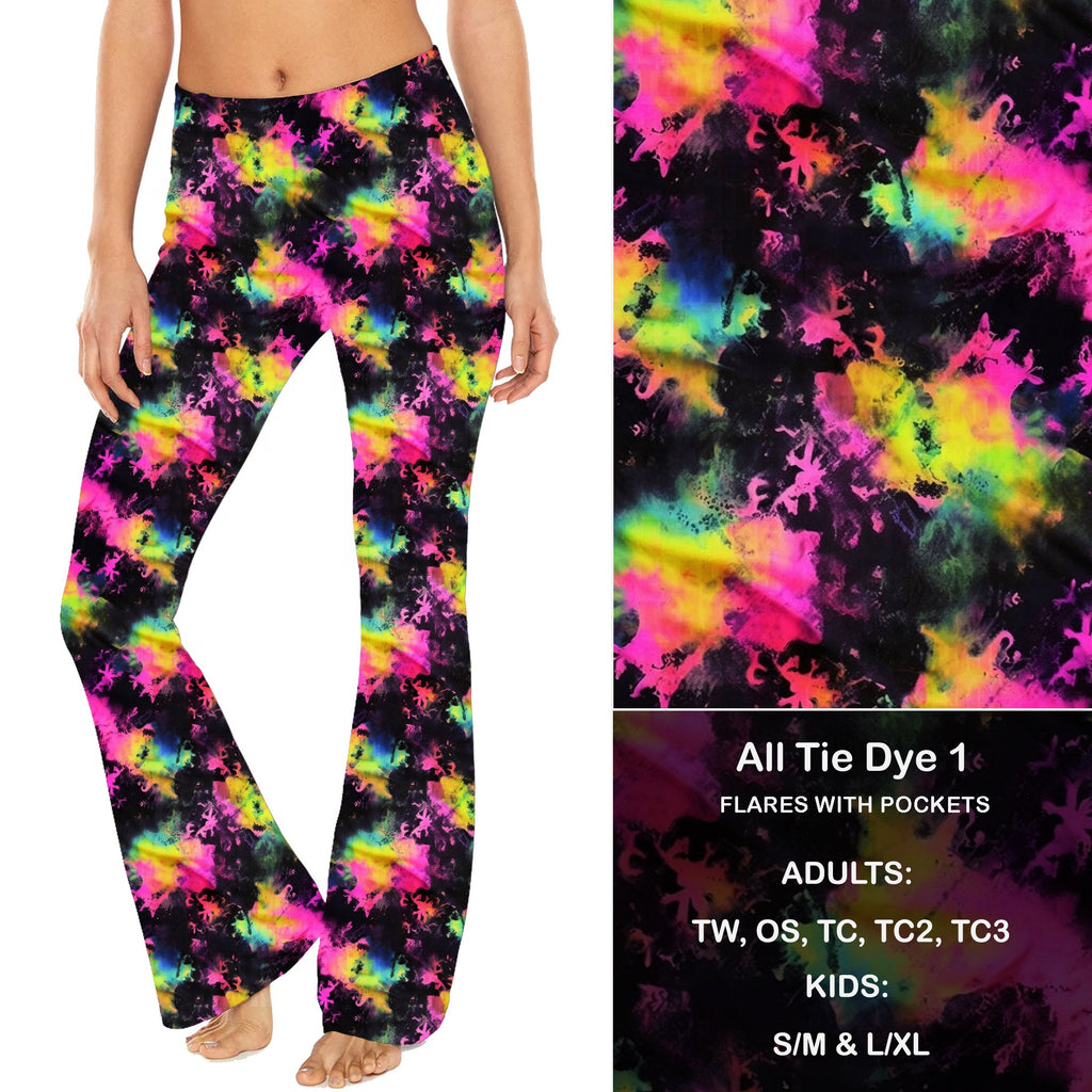 All Tie Dye 1 - Yoga Flares with Pockets