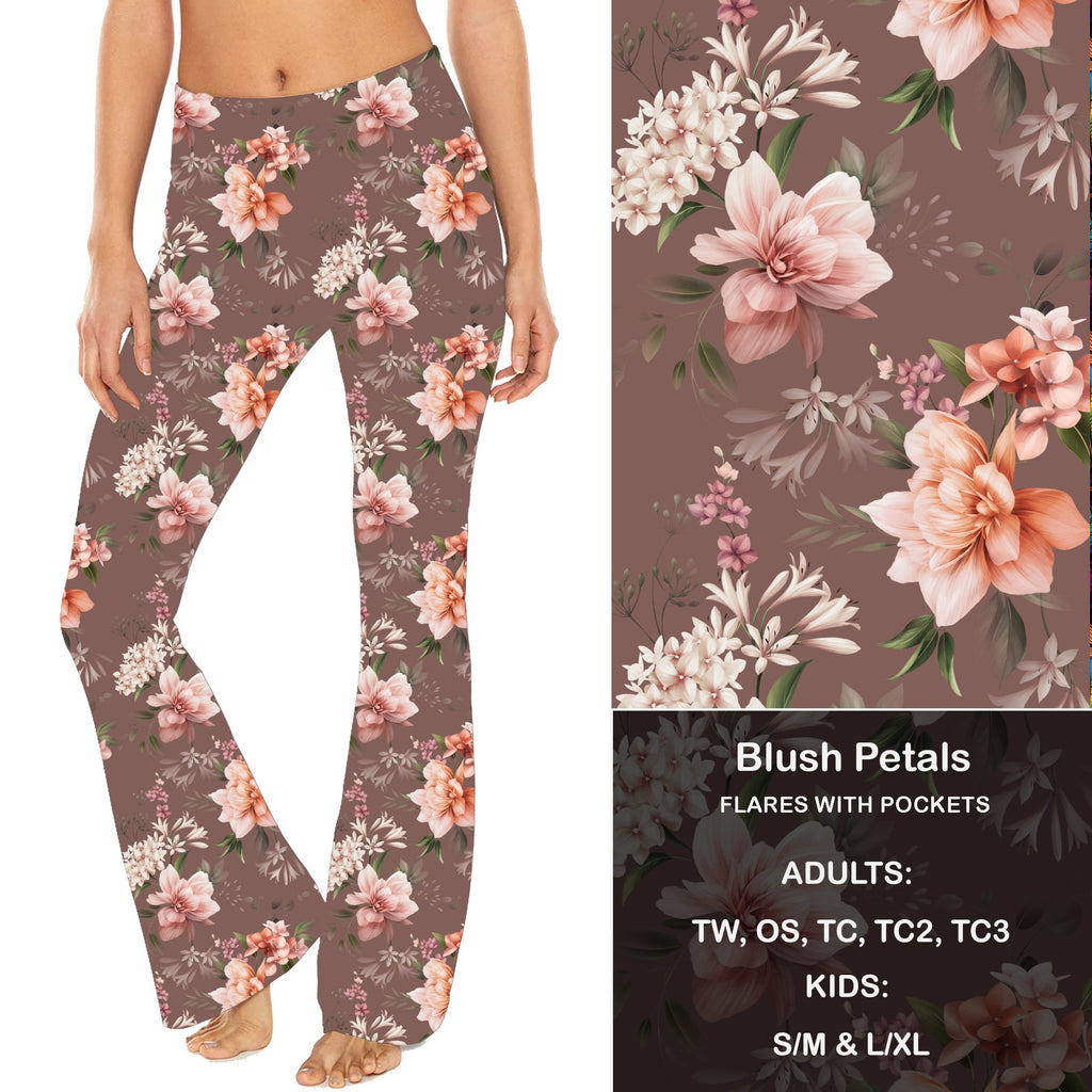 Blush Petals - Yoga Flares with Pockets