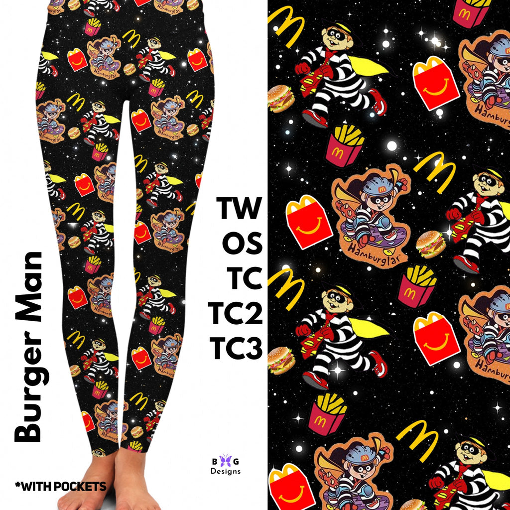 Burger Man - Full Leggings with Pockets