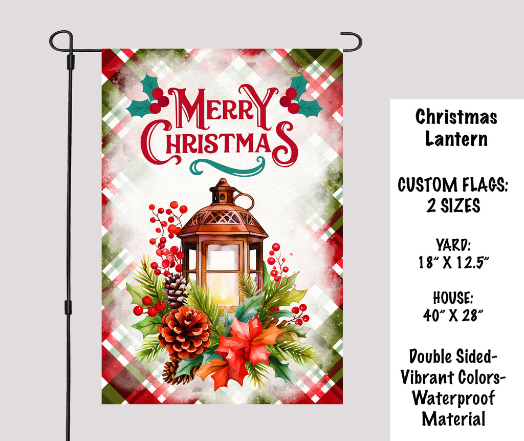 Christmas Lantern Garden Flags