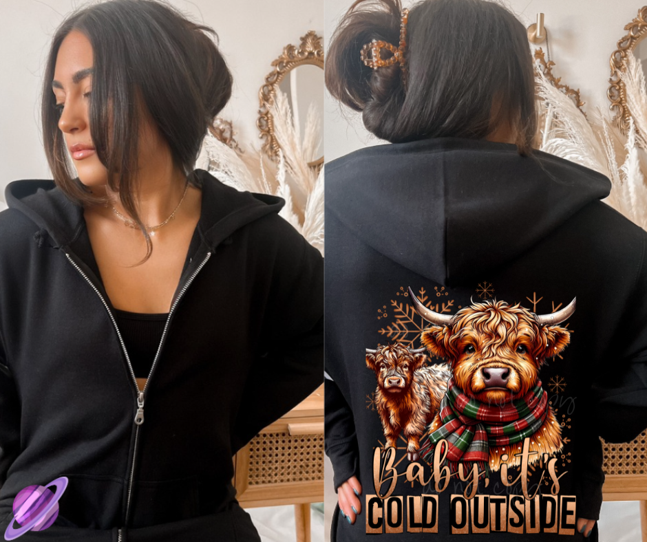 BABY ITS COLD COW - HEAVY COTTON FRONT ZIP UNISEX HOODIE PREORDER CLOSING 1/3