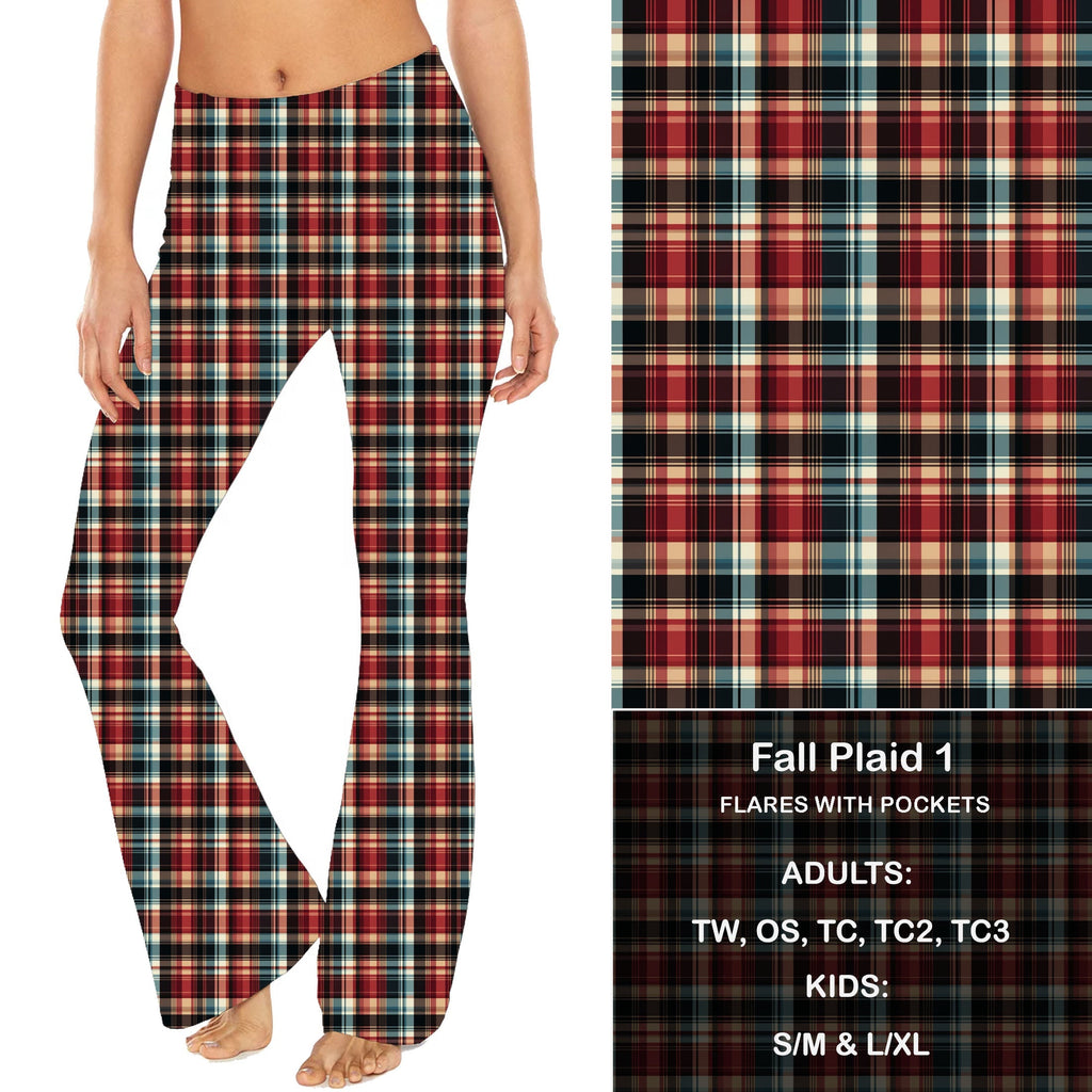 Fall Plaid 1 - Yoga Flares with Pockets