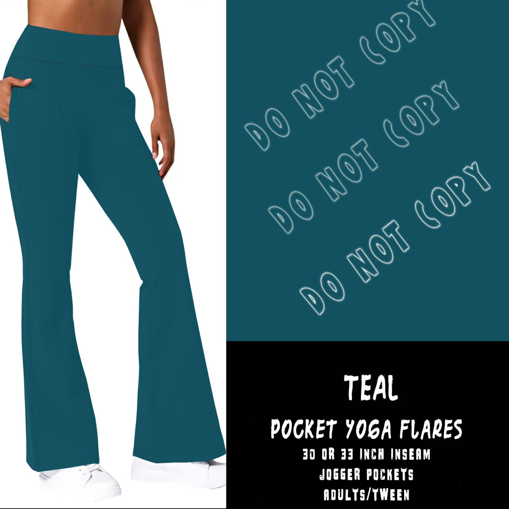 FLARES AND TEES RUN - TEAL- YOGA FLARES